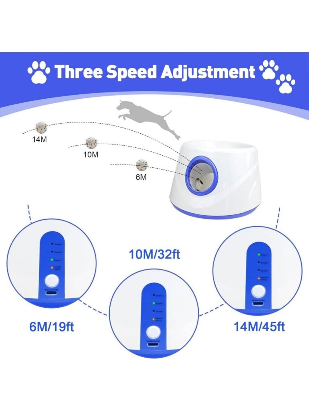 Automatic Dog Ball Launcher - Interactive Fetch Machine, 3 Distance Settings - Picture 2 of 7